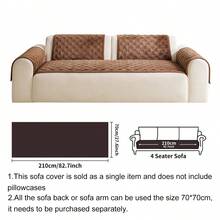 SANMOSPIN 1PC Solid Color Plush Sofa Cover - Modern Non-Slip Warm Sofa Protector, Same Color Trim Sofa Cushion, Suitable For 1-4 Seater Sofas - Machine Washable Polyester Home Decor - Coffee Brown - View 13