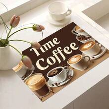 (Hot !!) 1pc Coffee Pattern 2D Printed Flat Stove Protector Mat, Rubber Non-Slip Heat-Resistant Stove Cover Pad, Suitable For Induction Cooktop, Glass Stove, Multi-Function Scratch-Resistant Mat, Best Choice For Oven, Washing Machine, Dryer, Kitchen Decoration - Multicolor - View 8