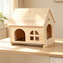 Parrot Wooden House Rabbit Flower Branch Mouse Hamster Wooden Nest Guinea Pig House Bird Nest Peony Pure Solid Wood Pull-Out Easy To Clean Cool House - View 11