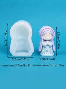 1pc Q-Version Praying Girl Scented Candle Silicone Mold, DIY Handmade Soy Wax Fragrance Decor, Plaster, Drip Glue, Resin Craft, High Temperature Resistant Mold - Praying Girl Mold - View 12