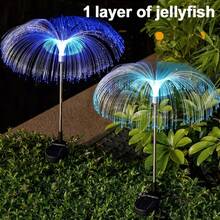 Whimsical Solar Powered Mushroom Shape LED Lights, Enchanted Forest Style Lamp, Waterproof Outdoor Decor For Lawn, Patio, Yard, Dreamy Garden Landscape Layout - Jellyfish - View 4