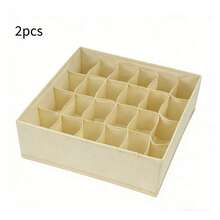 1/2Pcs 24‑Grid Large Foldable Wardrobe Storage Box, Washable Drawer Divider Organizer For Underwear, Socks And Small Clothing. Please Check Size Carefully Before Ordering. - Multicolor - View 10