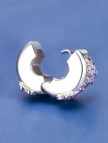1pc Fashion Charming Minimalist Niche Design Positioning Buckle Series Petal, Butterfly, Star Moon, Demon Eye Bead Charm Creative Daily Versatile DIY Bracelet Necklace Gift - Silver - View 3
