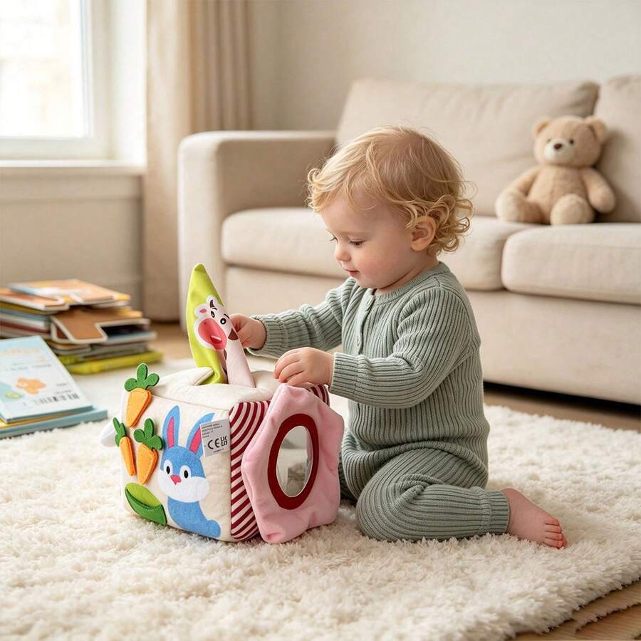 Infant Tissue Box Toy, Color Recognition, Shape Cognition, Parent-Child Interaction, Develop Hand-Eye Coordination, Perfect Gift For Baby - Multicolor - View 1