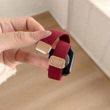 1件磁吸彈性尼龍環錶帶，兼容 ，女款運動風，38mm 40mm 41mm 42mm 44mm 45mm 46mm 49mm - 酒紅色 - 查看 2