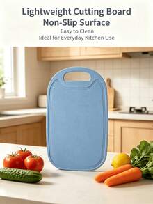 1/2pcs Blue Plastic Kitchen Cutting Board, Built-In Handle, Lightweight And Portable, Convenient For Daily Use, Hangable, Suitable For Preparing Fruits, Vegetables And Fast Food, Kitchen Decor - Mint Blue - View 1