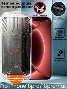Auto-Adsorption, Effectively Protect Your Privacy - Easy One-Pull Application, High-Aluminum Tempered Glass Screen Protector With Built-In Dust-Proof Net Compatible With Iphone 18 Pro/18 Pro Max, Dust-Free Storage, Anti-Peeping On Both Sides, Reject Peeping, Integrated Dust-Proof Earpiece, Effectively Protect Earpiece, Smooth Oleophobic Anti-Fingerprint, Original Image Quality, One-Touch Application With No Bubbles - Black - View 31
