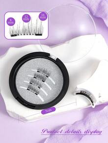 1 Pair Magnetic False Eyelashes, Soft Fur Material, Portable Storage Box - View 5