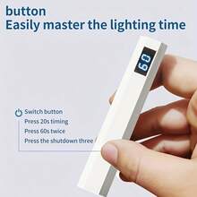 2合1可攜式可折疊充電式迷你LED美甲烘燈，可調式支臂、多功能底座、LCD螢幕、快乾設計、USB充電美甲筆造型手持美甲燈 - 彩色 - 查看 12