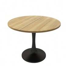 Extendable Dining Table, Oval Dining Table, Coffee And Leisure Table, Length 100/140 X Width 100 X Height 75 Cm, Modern And Simple Dining Table, Oak Color - 自然 - 查看 8