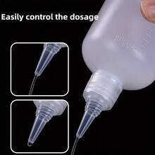 1/3 Buah Botol Plastik Semi-Transparan Ujung Lancip, Botol Perjalanan Portabel dengan Skala, Botol Dispenser Cairan Isi Ulang, Botol Pipet Cairan - Clear - View 4