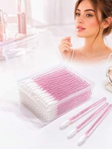 50 cây cọ môi dùng một lần đóng hộp, cọ son môi cầm tay, cọ đánh son bóng và mặt nạ môi, dụng cụ thoa môi phủ lông đa năng, dụng cụ trang điểm cho chuyên gia trang điểm - Nhiều màu - Xem 1