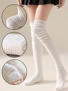 1/4 Pairs Women's Over-The-Knee Socks, Spring/Autumn/All-Season Long Socks, Maternity High-Tube Socks, Non-Slip And Non-Constricting - Multicolor - View 5