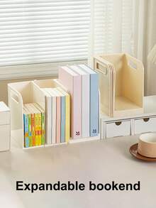 Adjustable Desktop Organizer Rack, Space-Saving Bookshelf And Stationery Storage Box, Suitable For Office/Student Dorm/Desktop Storage, Back To School - Multicolor - View 2