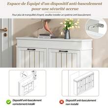 Shoe Cabinet White Made Of Wood For Hallway And Entryway - 白色 - 查看 10