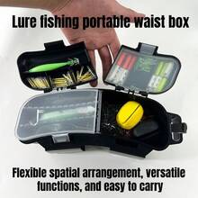 Waist-Mounted Fishing Tackle Box, Portable Lure Accessory Box, Rock Fishing Storage Box, Live Bait Tool Box For Red Worms, Earthworms, Sandworms, Multi-Function Waist Bag For Sea Fishing Lures, Portable Fishing Accessory Tool Box - Black - View 9