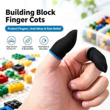 Building Block Assembly Finger Protectors, Handmade Sewing Game Finger Sleeves, Breathable Elastic Reusable Wear-Resistant Finger Guards, For Miniature Building Block Assembly, Relieve Fingertip Soreness, Washable And Reusable, Non-Slip, Suitable For Adults, Assembly Enthusiasts, DIY Building Block Toy Handmade Crafts Fingertip Pain Relief Protective Sleeves - Multicolor - View 2