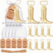 Juego de 24 abridores de botellas con forma de bota de vaquero, juego de recuerdos con temática occidental, adecuado para bodas, baby showers, Día de San Valentín, fiestas de cumpleaños y otras ocasiones como regalos para invitados y decoraciones - Multicolor - Ver 7