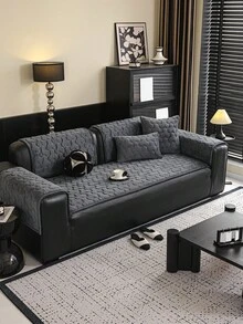 SANMOSPIN 1pc Solid Color Plush Sofa Cover, Quilted Thickened Machine Washable & Hand Washable, Pet-Friendly Non-Slip Protective Sofa Cover, Soft & Comfortable Polyester Material, Suitable For Living Room, Bedroom, Office - Multicolor - View 5