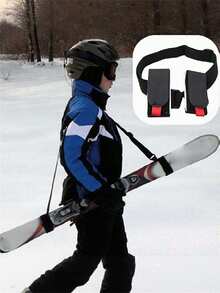 1Pc Universal Adjustable Ski Carrier Strap, Portable Snowboard Carrier Shoulder Straps, Cushioned Nylon Shoulder Harness, Non-Waterproof Lightweight Skiing Backpack Accessory For Men And Women(The Direction Of Hook And Loop Pasting Is Random) - Red Ears - View 12