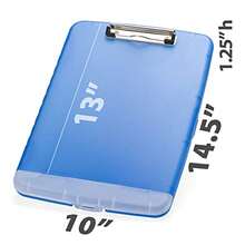 Officemate 83304 Slim Clipboard Storage Box, Translucent Blue - Azul translcido - Ver 5