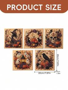 1Pc Halloween Pearl Painting Kit - Creative Ghost-Themed Craft, Frameless, Ideal For Adult Hobbyists, Home Decor, And Holiday Gifts - Multicolor - View 9