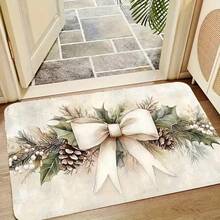 1PC White Bow Elegant Holiday Design Doormat, Small Rug, Welcome Mat, Carpet, Floor Mat, Outdoor Doormat, Kitchen Rug, Home Decor, Front Door Mat, Area Rug, Outdoor Mat, Home Decor, Area Carpet, Garden Rug - A - View 8