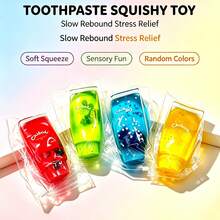 1PC Colorful Fruit‑Style Toothpaste Tube Squishy Toy, Pocket‑Portable Stress Relief Fidget, Creative Soft Fruit Toothpaste Squeeze Toy, Viral Decompression Toy, Hot‑Selling Cross‑Border Wholesale Supply For Street Stalls. - Multicolor - View 1