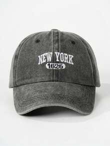 1件中性刺繡 NEW YORK 水洗棒球帽，可調節休閒戶外帽 - 棒球帽 - 查看 20