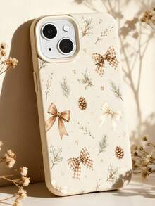 1 buah Casing Ponsel Lembut Bertekstur Kulit dengan Lubang Besar, Motif Daun Maple Musim Gugur, Pita, Kerucut Pinus, Biji Ek, dan Ranting Beri, Kompatibel dengan iPhone 11/12/13/14/15/16/17 Pro Max - MultiWarna - View 2