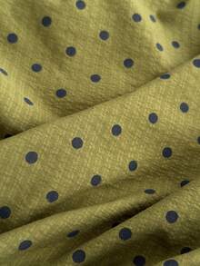 4-Piece Olive Green & Navy Blue Polka Dot Print Bedding Set, Contrast Pillowcase Design, Soft & Comfortable All-Season Bedding Set Including 1 Duvet Cover, 1 Bed Sheet, 2 Pillowcases, No Filling, Suitable For Dorm, Bedroom, Home Use, Multiple Size Options - Olive Green - View 6