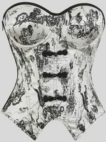 Women's Ink Print Bandeau Style Bustier Bodysuit, With Boning Court Style Tummy Control Shaping Garment - Apricot - View 13