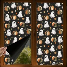 1/3pcs Halloween Pumpkin Ghost Window Privacy Film, Electrostatic Adsorption Anti-Peeping Window Film, Suitable For Bedrooms, Offices, Home Decor And Halloween Decorations. - Black Privacy Matte Screen Protector - View 1