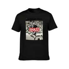 Shazzidane: Casual Short-Sleeve Loose-Fit T-Shirt, La French Touch & Shazz & Zinedine Zidane Style - Black - View 3