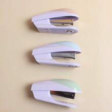 1pc Macaron Colorful Stapler, Desktop Office Home Effort-Saving Stapler, Student Exam Paper Document Binding Machine, Minimalist Multi-Color Options Office Stationery - Stapler - View 10