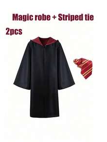 Magic Wizard Cloak | Unisex Hooded Cloak, Suitable For Cosplay, Halloween Party And Campus Activities, Authentic Witch/Wizard Robe | High-End Fantasy Costume, With Adjustable Hood Design, Neutral Magic Cloak | Adult Magician Hooded Cloak Set | Anime Convention Roleplay Costume - Multicolor - View 44