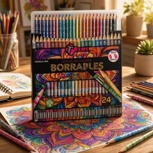Erasable Colors, 24 Pieces, Intense Pastel Colors, School And Office - SILVER - View 3