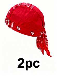 1pc/2pcs European & American Outdoor Cycling Pirate Hat Pure Cotton Printed Single Waistband Multi-Color Bandana Cap Street Dance Hip Hop - Elastic Pirate Hat - View 8