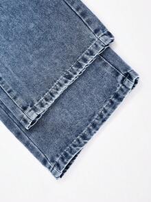 Girls' Denim Jeans, New Fashion Summer Style - Blue - View 6