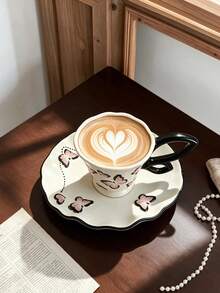 A Set Of 260ml Embossed Ceramic Coffee Cups And Saucers, Suitable For Use In The Microwave And Dishwasher; Ideal For Italian Espresso And Arabic Coffee. These Saudi-Style Coffee Cups Are Perfect For Afternoon Tea And Cafes, And Make An Ideal Gift. - Multicolor - View 5