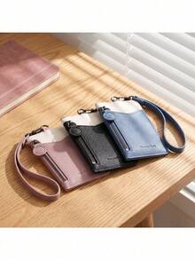 Pomelo Best Slim PU Leather Card Holder 2 Card Slots ID Window Detachable Wristlet Strap Mini Card Wallet,Card Sleeves - Multicolor - View 5