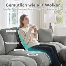 Sofa Grey Made Of Chenille For Living Room - 淺灰色 3 人座 - 查看 7