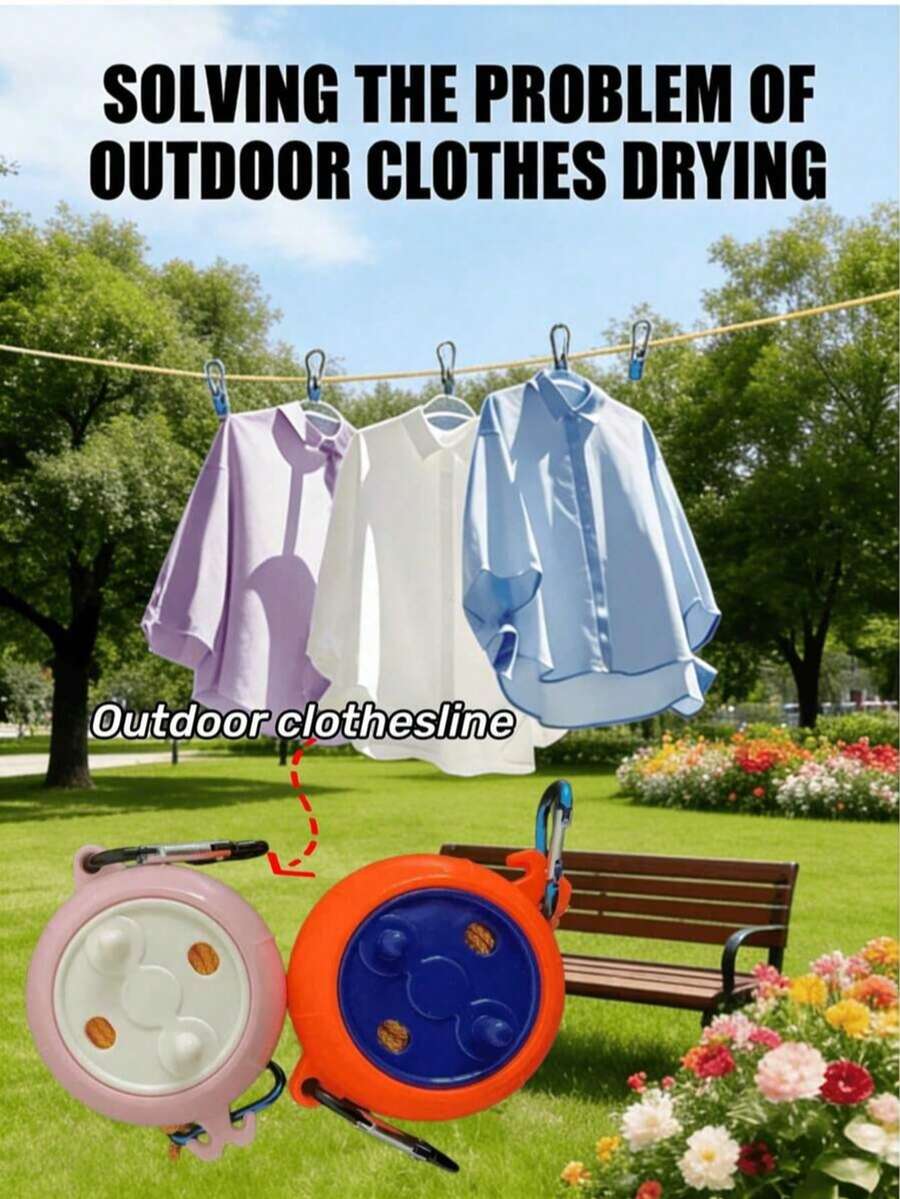 Windproof Adjustable Telescopic Clothesline, Thickened Portable Travel Laundry Rope With Buckle, No Drilling Required, Durable And Compact, Suitable For Outdoor Camping, Hotel, Home Indoor