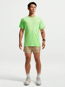 Nike Kaos Rajut Lengan Pendek Tanpa Kerah Pria AS M NK AF STRIDE SS TOP TIH0746-702 - Hijau - View 6