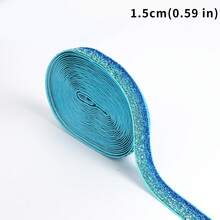 Holiday Celebration Gradient Blue Shiny Metallic Ribbon Roll, 5 Yards Bulk Supply, Multiple Sizes Suitable For Luxury Gift Box Packaging, Bouquet Decoration, Wedding Party, Holiday Decoration And More - Iridescent Ribbon - View 12