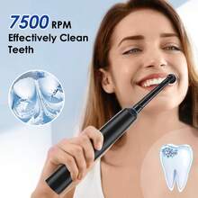 Smart Electric Toothbrush, Rotating Automatic Tooth Cleaner, 5 Modes, With 4 Replacement Soft Bristle Brush Heads, Rechargeable Toothbrush, 30s Smart Timer, For Deep Teeth Cleaning, Suitable For Home, Travel Use, Ideal Choice For Daily Teeth Cleaning, Perfect Holiday Gift - Multicolor - View 9