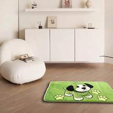 1pc Cartoon Puppy Pattern Faux Cashmere Rug, Soft Carpet Suitable For Bedroom Bedside, Entryway, Study, Non-Slip, Home Essential, Cute Gift For Pet Lovers - Multicolor - View 2