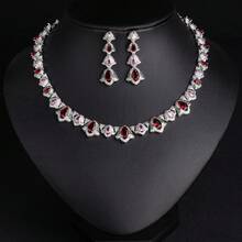 1 Set Fashion Women's Jewelry Set. European And American Style | Gemstone Necklace | Earrings For Women's Evening Dress, Holiday Wear. Jewelry Set, Earrings, Necklace, Wedding Season, Gift - Jewelry Set - View 14