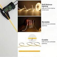 USB Touch Control Dimmable LED COB Light Strip, 3 Color Lights, Flexible For Kitchen, TV Wall Home DIY Lighting, Adjustable LED Light Bar - Multicolor - View 6