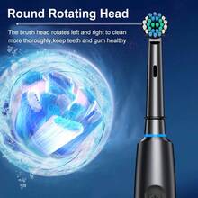 Smart Electric Toothbrush, Rotating Automatic Tooth Cleaner, 5 Modes, With 4 Replacement Soft Bristle Brush Heads, Rechargeable Toothbrush, 30s Smart Timer, For Deep Teeth Cleaning, Suitable For Home, Travel Use, Ideal Choice For Daily Teeth Cleaning, Perfect Holiday Gift - Multicolor - View 8